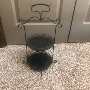 Two tier metal tray
